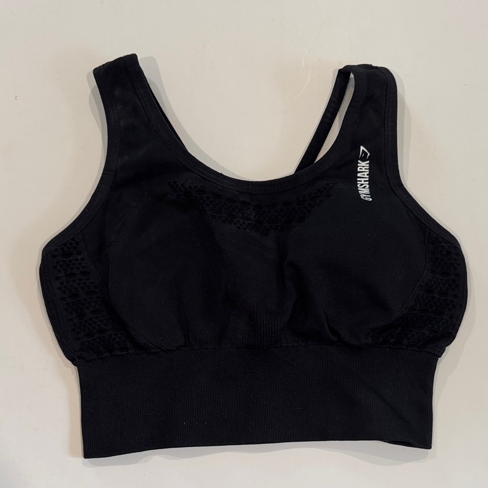 Gymshark Black Sports Bra with Logo Size XS